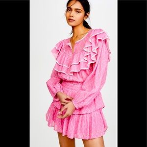 Loveshackfancy Luca dress in fuchsia berry